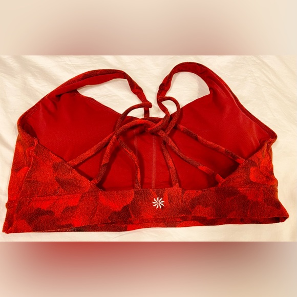 Athleta Size Medium Red Floral Sports-bra - Picture 4 of 6